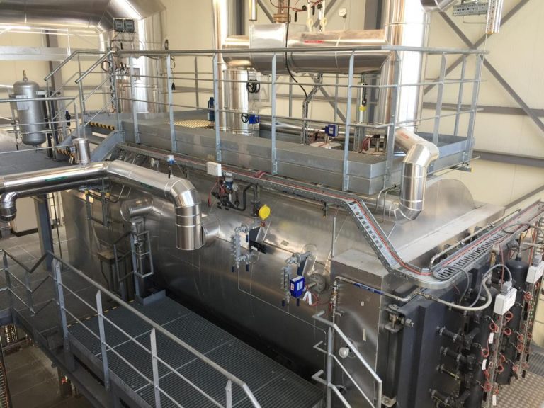 Steam boiler system for the generation of process steam